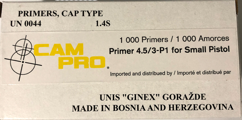 Ginex Small Pistol Primers - Case Of 5000